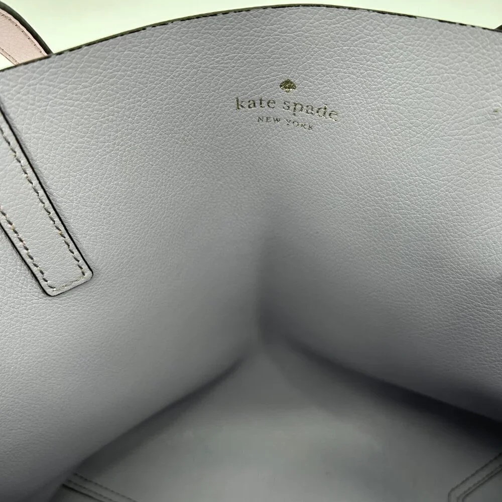 KATE SPADE Light Purple Lavender 100% Leather All Day Tote Bag Purse
